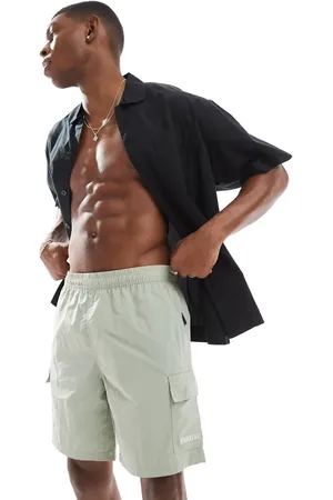 River Island Cargo swim shorts in light
