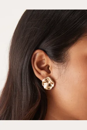 ASOS Stud earrings with molten design in worn tone