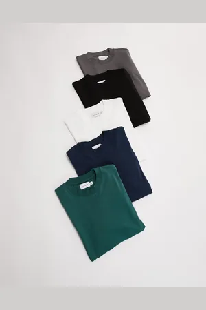 Topman 5 pack oversized fit t-shirt in black, white, grey, navy and dark green
