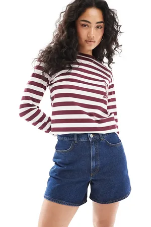 ASOS Dad short with cinched waist in Indigo