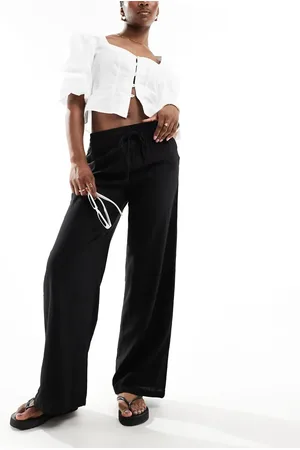 JDY Wide leg linen trouser co-ord in