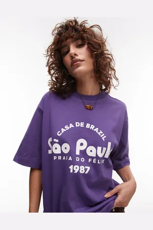 Topshop Jersey Sao Paolo oversized t shirt in