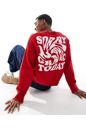 Pull&Bear STWD knitted jumper in red