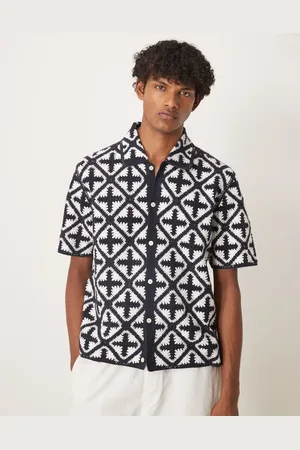 Abercrombie & Fitch Short sleeve knit diamond print polo in