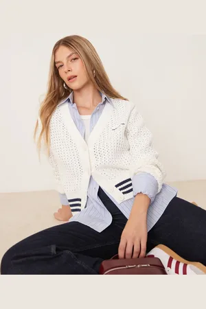 adidas Knitted cardigan in off