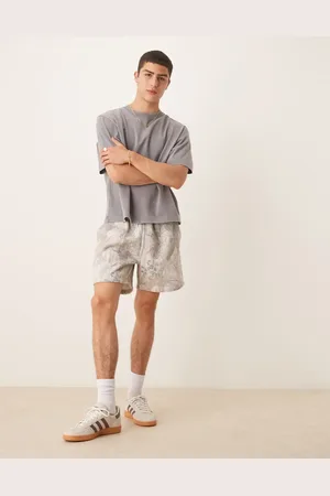 Abercrombie & Fitch Fleece drawstring shorts in light olive