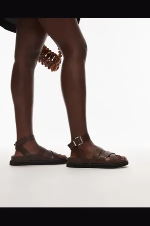 Topshop Jady flat sandal in chocolate