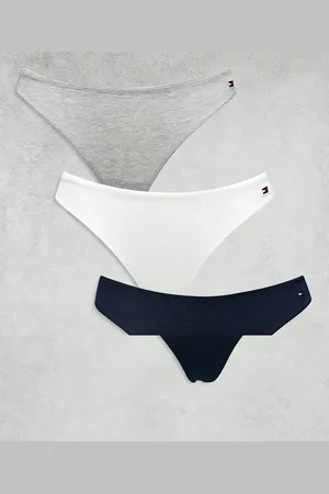 Tommy Hilfiger 3 pack dipped thongs in grey/navy/white