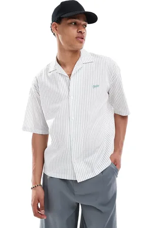 Pull&Bear Striped boxy shirt in