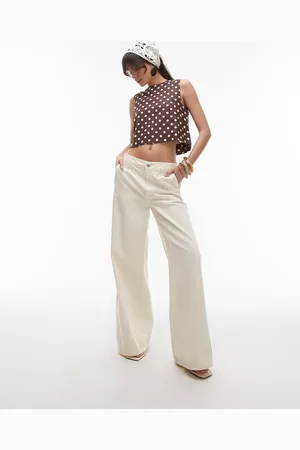 MANGO Round neck polkadot shell top in