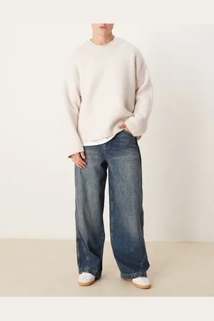 ASOS Super baggy jeans with side seam detail in darkwash