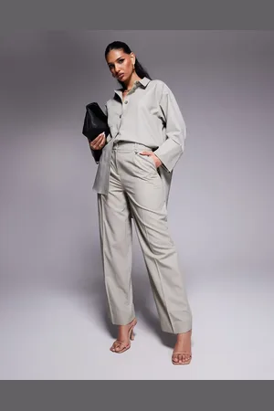 River Island Wide leg tailored trouser co-ord in beige