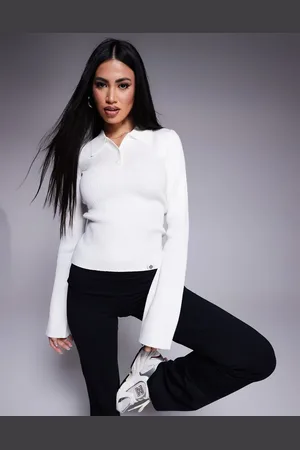 The Couture Club Knit polo top in off