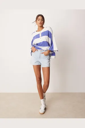 Free People Tippie mid-rise denim shorts in babalon