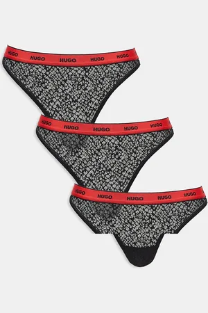 HUGO BOSS HUGO Bodywear 3-pack lace thongs in with contrast waistband