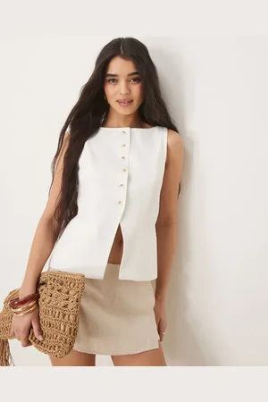 Gina Tricot Tailored longline boatneck waistcoat in