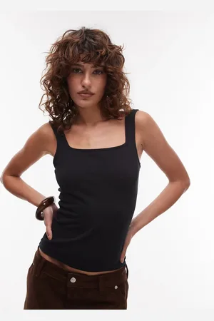 Topshop Thick strap square neck vest in