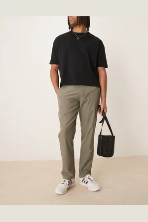 Abercrombie & Fitch Straight leg tailored trousers in olive