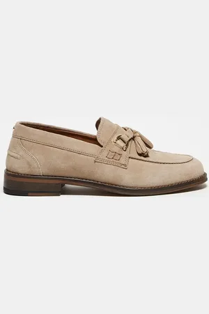 ASOS Loafers in stone suede with tassel