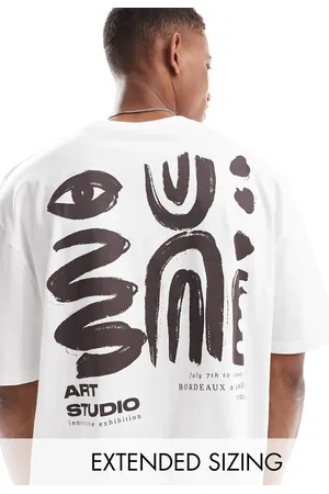 ASOS Oversized t-shirt in with abstract art back print