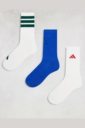 adidas Adidas Training crew socks in white blue green 3 pack