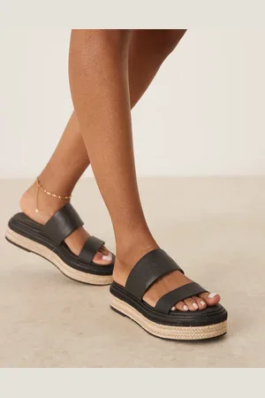 Calvin Klein Calvin Klein double strap espadrille sliders in