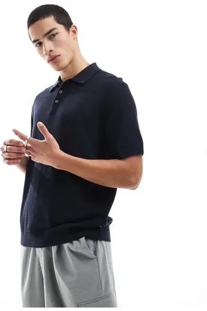 JACK & JONES Premium texture button polo shirt in
