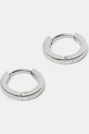 LOST SOULS Minimal huggie hoop earrings in stainless steel