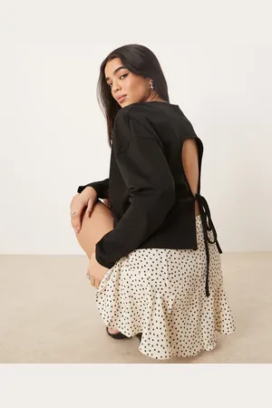 ASOS Long sleeve tee with tie back top in