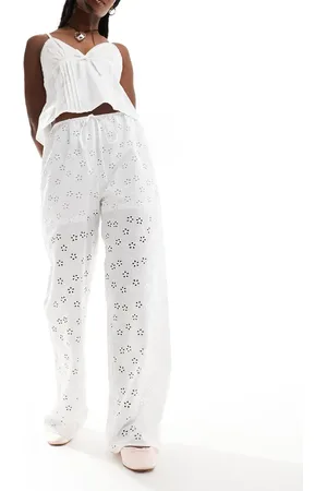 ASOS Broderie wide leg trouser in