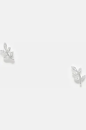 Kingsley Ryan Tiny leaves stud earrings in sterling