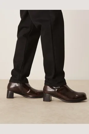 ASOS Heeled boots in burnished leather
