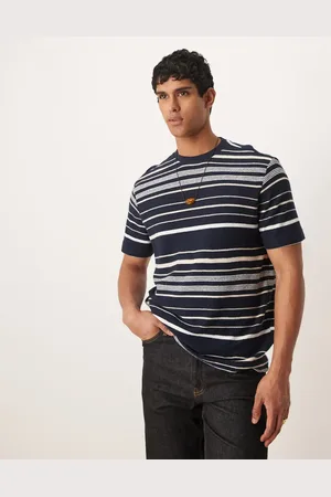 MANGO Mixed stripe t-shirt in and white