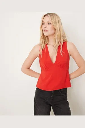 Abercrombie & Fitch Plunge neck sleeveless top in