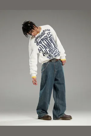 Weekday Emilio jumper with fantazy fussball graphic print off