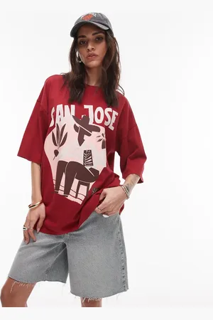 Topshop Graphic San Jose oversized tee in