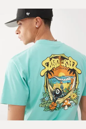 Santa Cruz 8ball skate graphic back print t-shirt in blue