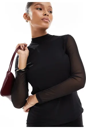 ONLY Sheer high neck top in