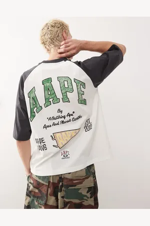 A Bathing Ape Aape by A Bathing Ape longline raglan multi logo t-shirt in dark