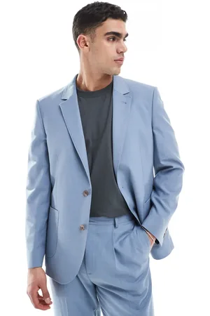 ASOS Slim cotton blend suit jacket in light