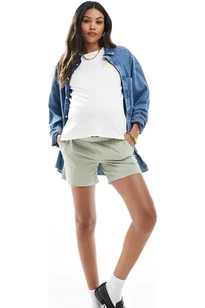 Mama;licious Mamalicious Maternity under the bump shorts in khaki