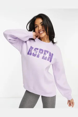 Threadbare Ski printed sweater in lilac