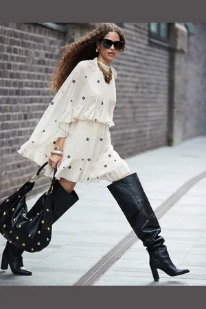 ASOS Kiki premium heeled leather over the knee boots in