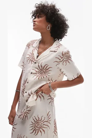 Rhythm Seafarer short sleeve beach shirt co-ord in and brown