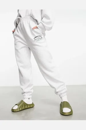 ASOS Oversized jogger with athleisure logo in ice marl