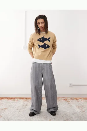 COLLUSION X007 XL baggy jean in stripe