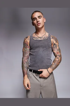 ASOS Muscle fit vest in washed