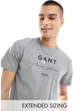 GANT Large script logo print t-shirt in marl