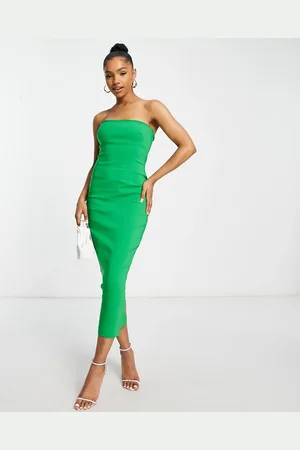 Vesper Bengaline bandeau midi dress in