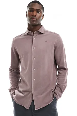SCALPERS Honeycomb shirt in burgundy